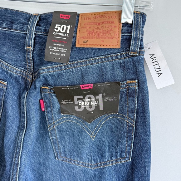 NWT Levi's Premium 501 ORIGINAL FIT WOMEN'S JEANS Market Sixth Street 25 Long - Picture 8 of 16